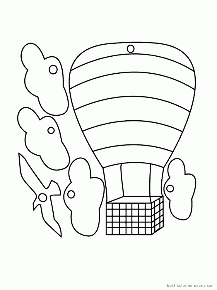 Plansa de colorat cu Balon Zburator 32 26